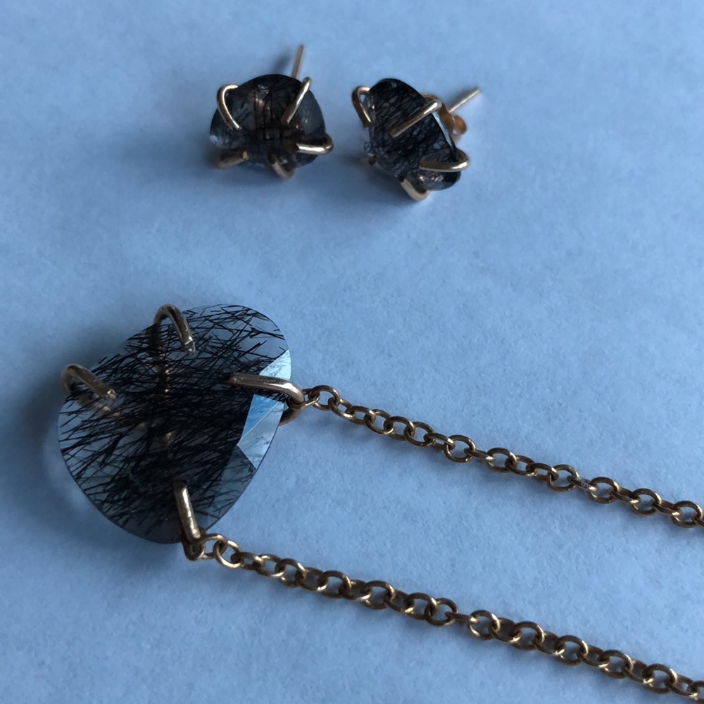 Quartz Necklace and Earrings